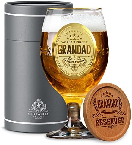 Kies®Gift Gold Gifts for Dad Birthday Gifts Beer Glasses Daddy Birthday Gifts Christmas Gifts Dad Gifts from Daughter Dad Presents Dad Birthday Gifts from Son Mens Birthday Gifts Personalised Glass