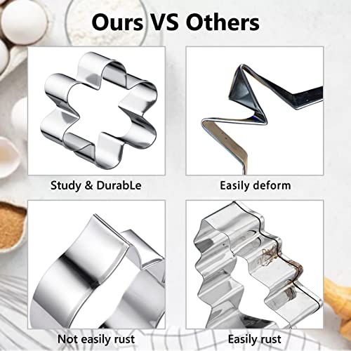 Easter Cookie Cutters Set - Stainless Steel Biscuit Shape Molds For Baking Kitchen Tool - Egg, Bunny, Rabbit, Carrot, Flower, Cross, Sheep, Chick Cookie Cutters Set With Biscuit Pastry Cutters,10 Pcs #TOP3