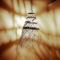 La Maison Unique: Natural Straw Pendant Lampshade - Hand Woven - Morocco Moroccan Chandelier - Bohemian Furnishings, Ethnic, Rustic and Minimalist 2002250906