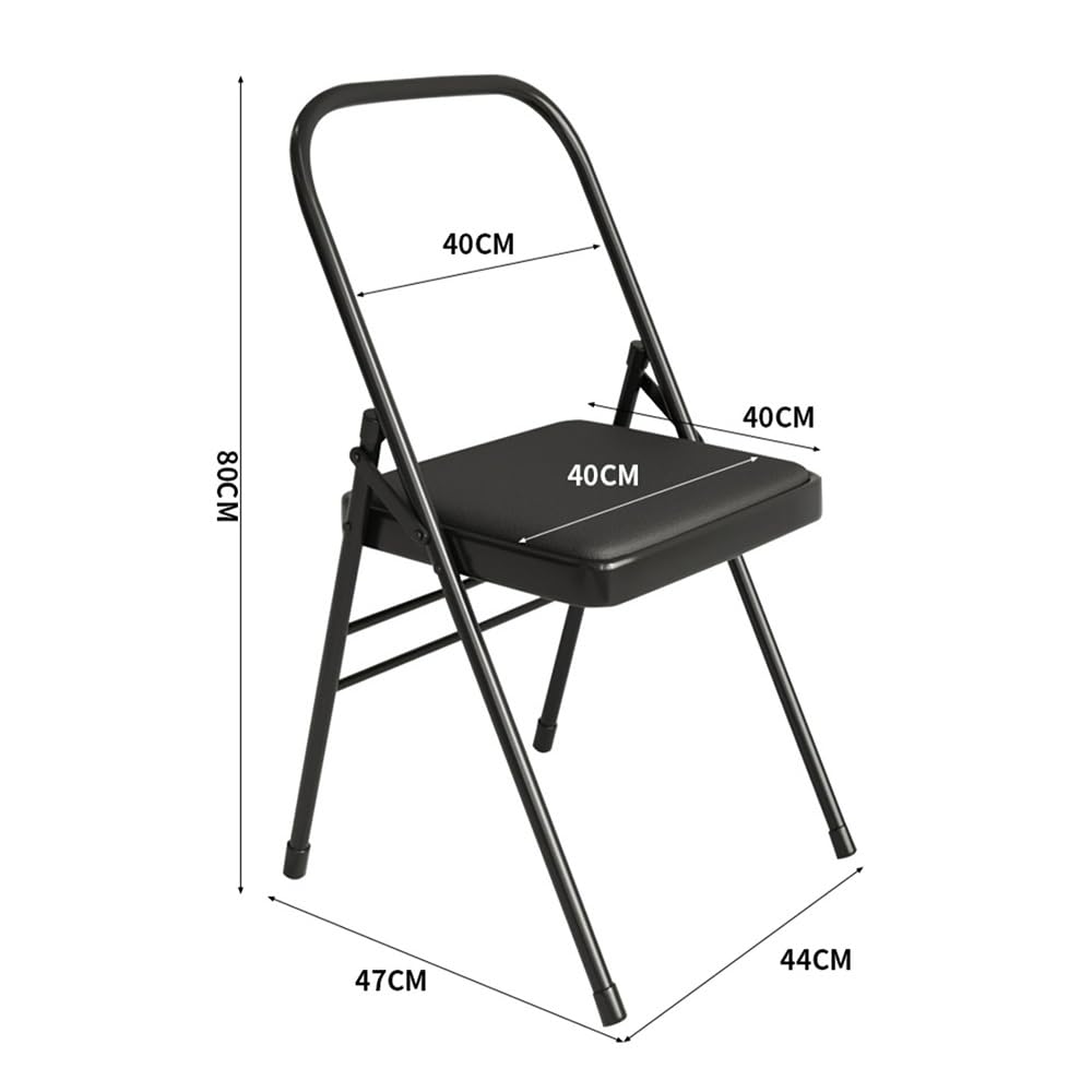 Silla de yoga plegable para Iyengar, silla auxiliar antideslizante para flexibilidad y entrenamiento de fuerza, perfecta para equilibrio y paradas de manos, color marrón
