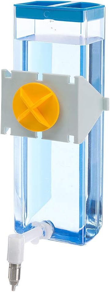Feplast Bebedero para Conejos Sippy 4676 Large, Capacidad 600 CC, Sistema de sujeción para Alambre o Superficies Lisas, 10,5 x 9 x h 24 cm - 0,6 L, Transparente (84676070)