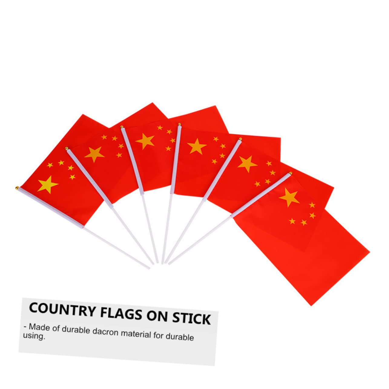 50 Mini Drapeaux Chinois Avec Mât - Décoration Fête, Événement Sportif, Salle De Classe - 2