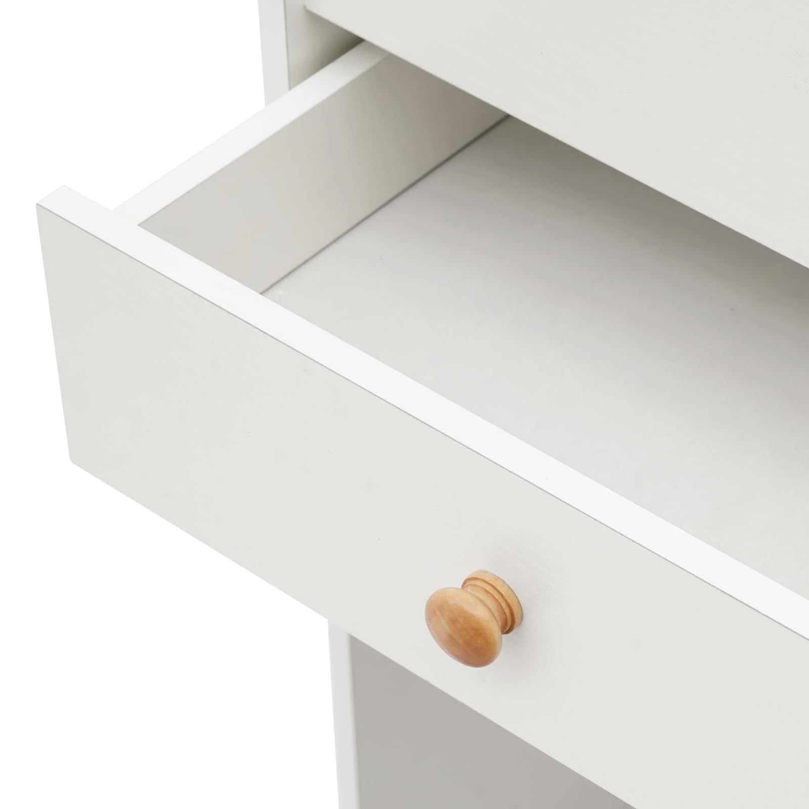 3 in 1 Schminktisch mit Hocker, Frisiertisch mit Klappspiegel und Schubladen, Langlebig, Schminktisch Schmal, Beistelltisch Kompakte Schminkkommode Set für kleine Räume (Weiß)