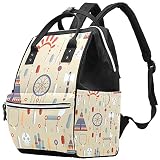 Etnico Catcher Piume Frecce E Indiano Americano Indiano Copricapo Borsa per Pannolini Mummia Zaino Grande Capacità Borsa per Bambini Multifunzione Zaino Da Viaggio Pannolini Borsa per Cura Del