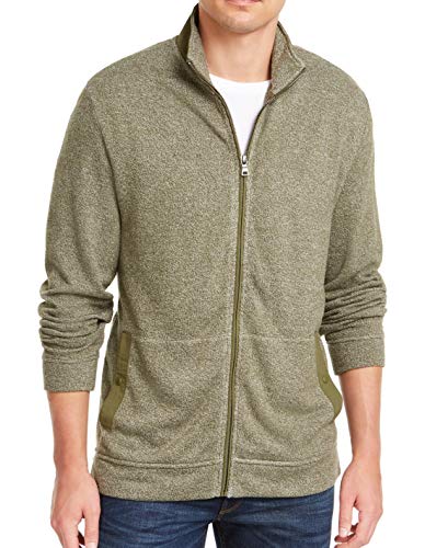 Club Room Men's Full-Zip Knit Warm Comfort Mock-Neck Sweater, Green, L