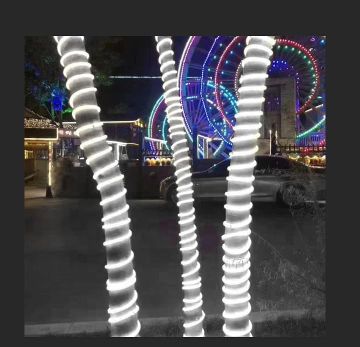 LAMPHOME 720 LEDロープネオンライト 110V 防水 フレキシブル 360度 LED ネオンストリップライト 家庭/庭