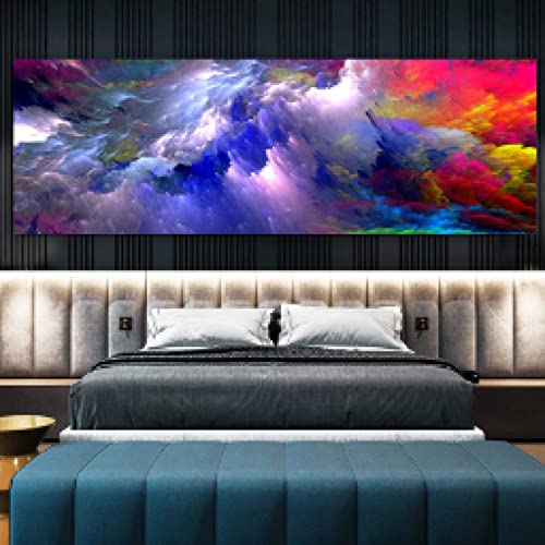 Toile nordique nuages pour salon et chambre déco murale moderne 60x210