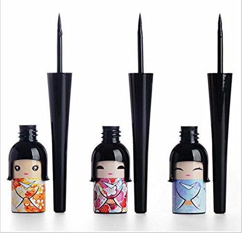 3 piezas set delineador líquido negro resistente al agua miniatura 1