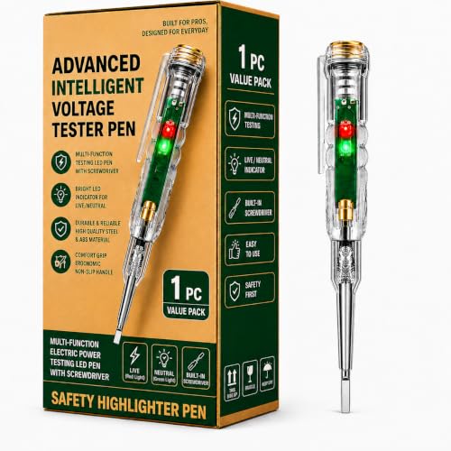 Image of High-Brightness Intelligent Voltage Tester Pen - Multi-function LED Test Pen with Screwdriver for Electric Power Testing 70-250V AC Socket Circuit Testers Non-Contact Voltage Tester Detector(1pc)