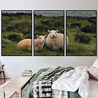 3 Piece Framed Canvas Wall Art Fun Animals Canvas Prints Home Artwork Decoration for Living Room,Bedroom - 16