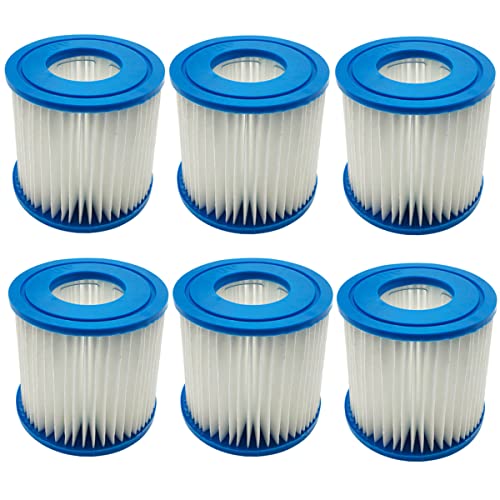 WuYan Filterkartusche für Typ D VII, Kartuschenpumpe kompatibel mit Best-Way Intex Typ D Filterkartusche Hot Spring Spa Pools, 6 Stück