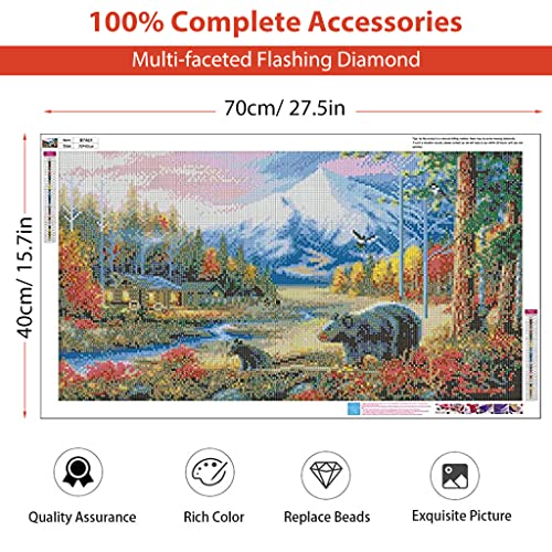 Image of HASTHIP 5D Diamond Painting Kit for Adults, Black Bear, 27.5 X 15.7inch