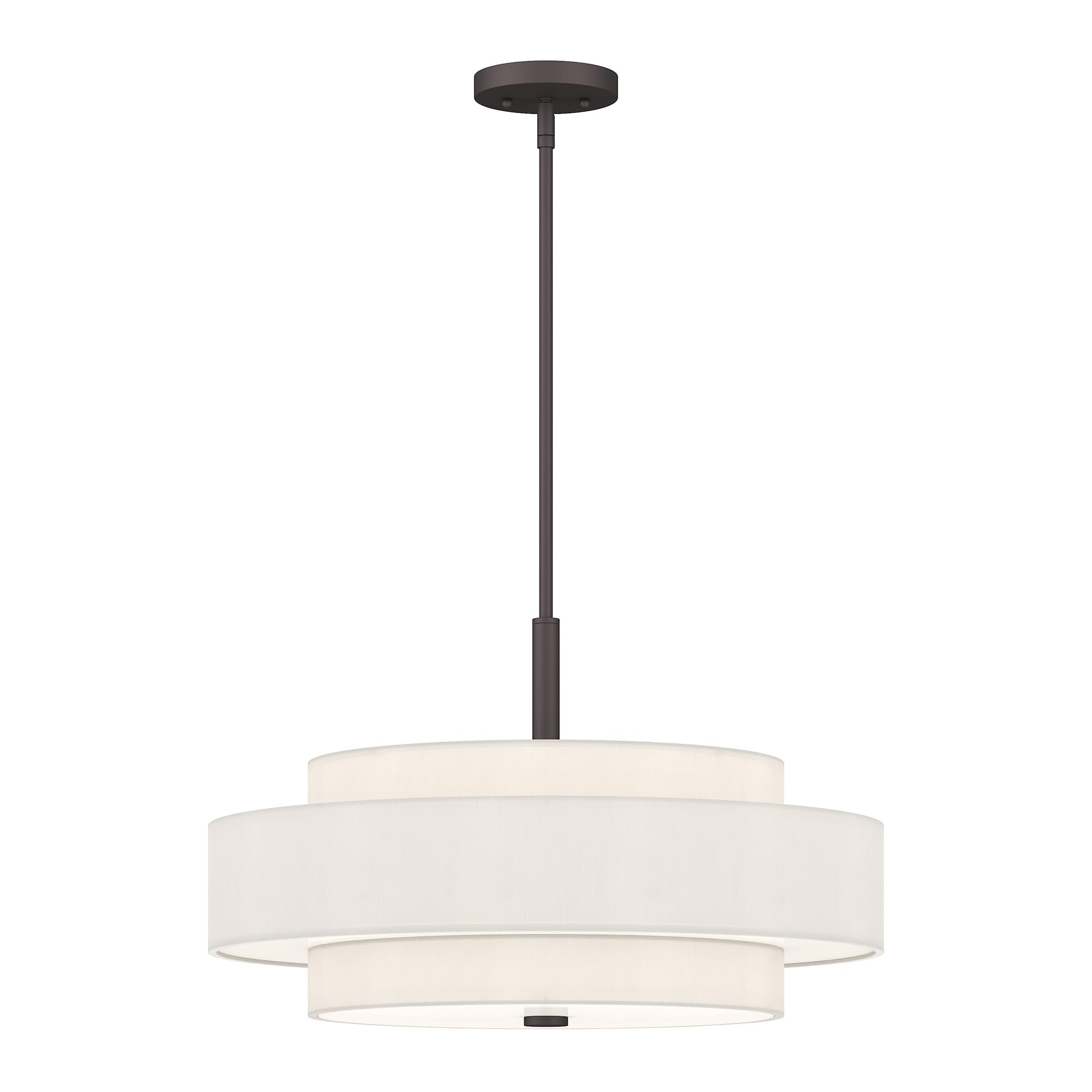 Lighting Fabric Shade 50875-07 Meridian 5 Light Bronze Pendant