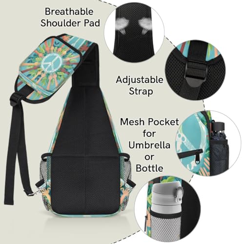 Bolso bandolera unisex para senderismo y viaje 7.9x3.5x14.2 pulg miniatura 4