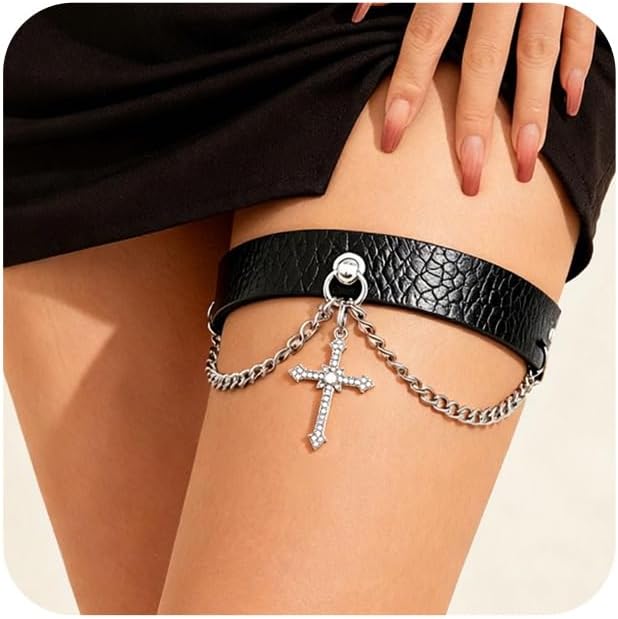 Gothic Garter Adjustable Leg Ring Halloween Garter Cosplay Accessory for Women