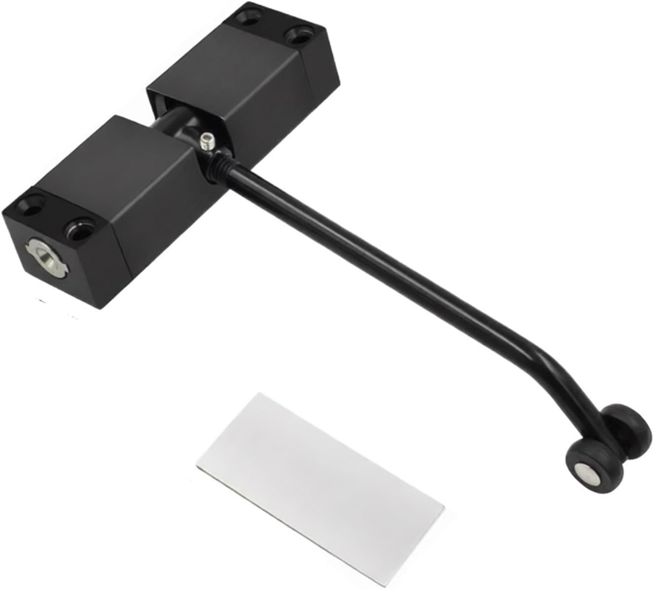 All White/Black Automatic Door Closer Double Spring Silence Adjustable Convert Hinged Doors to Self-Closing(Round-Black)