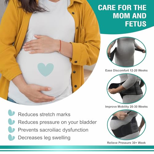 Image of DIYMAG Polyester Maternity Belt For Belly, Pregnancy Support Pre Natal-Belly Band, Adjustable & Breathable Waist Support, Helps In Back Pain, Pre And Postpartum (X-Large)