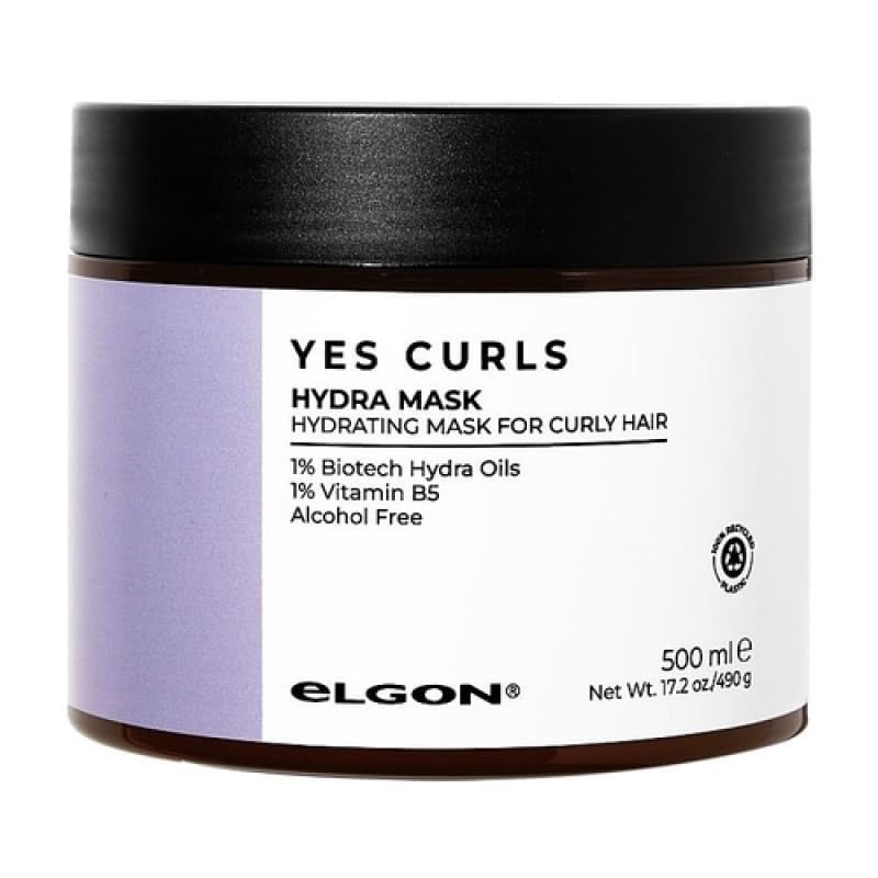 ElgonYes Curls Hydra Mask 500 ml, 16.91 Fl Oz (Pack of 1), gray