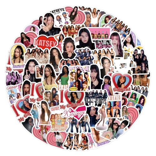 Image of KATSEYE 123 Pcs Waterproof Laptop Stickers for Water Bottle Laptop Computer Skateboard Phone Sticker Set
