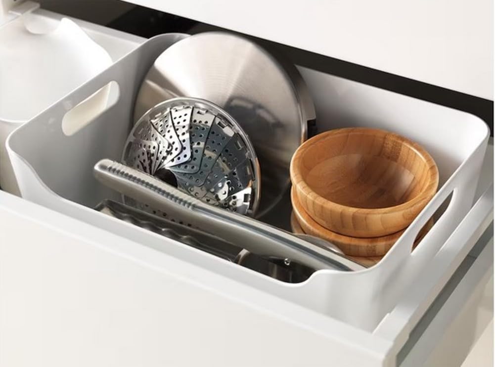 IKEA Variera Convenient Kitchen Open Storage Box, High Gloss White (1, 13 1/4 x 9 1/2 x 5 3/4 Inches)