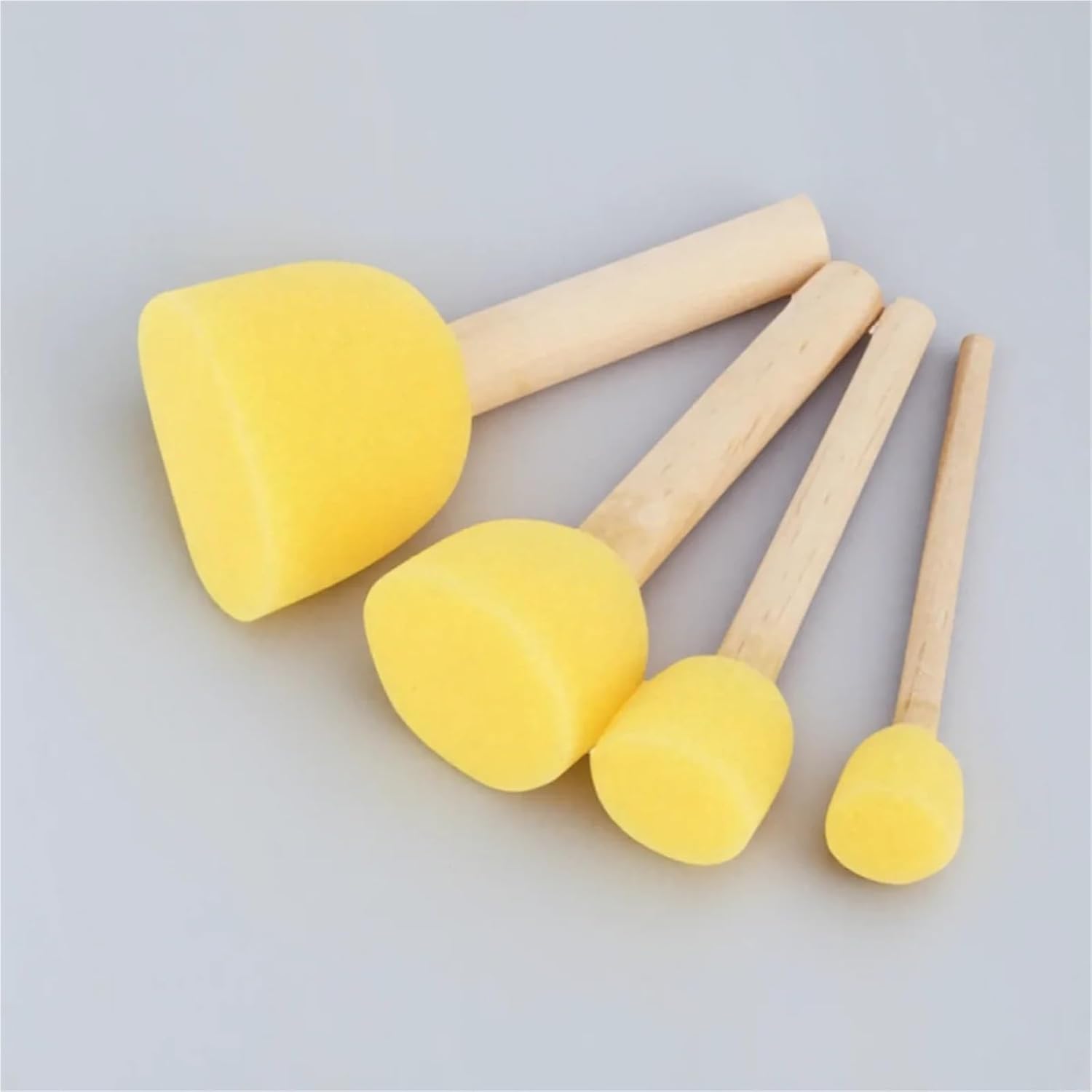 Foam Paint Brushes 25 Set/100 pcs Wooden Handle Sponge Paint Brushes - Flower Graffiti Tools for School Art Painting Supplies