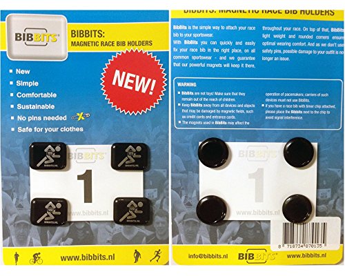 BibBits Magnetic Race Bib Holders (Runner Design) (Black)