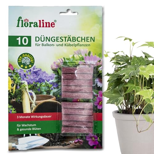 floraline® | 10x Balkon- und Kübelpflanzen - Düngestäbchen |...