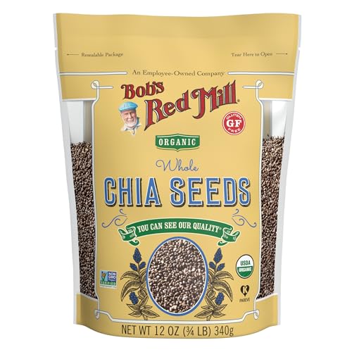 Bob's Red Mill Organic Chia Seeds, 12oz (Pack of 1) - Organic, Non GMO, Gluten Free, Vegan, Keto Friendly, Paleo Friendly, Kosher