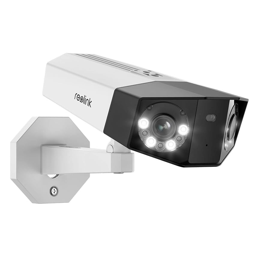 Immagine del prodotto Reolink 4K 8MP Telecamera Esterno a Doppio Obiettivo, 180° Ultra Ampia, Rilevamento di Persona/Veicolo/Pet, Audio Bidirezionale, Videosorveglianza con Faretti, Visione Notturna a Colori 30m