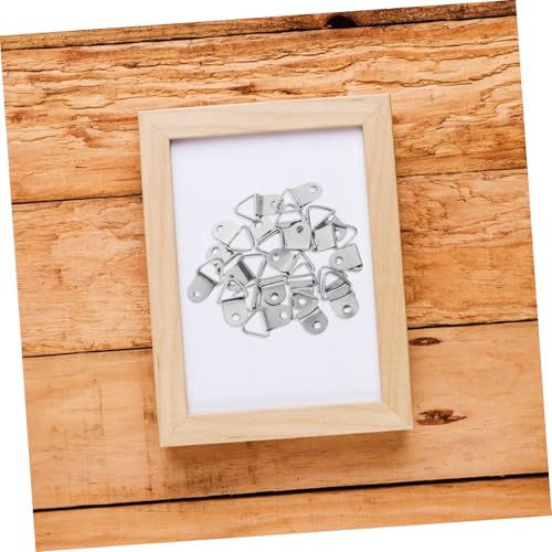 Image of DOITOOL 20 Sets Triangle Buckle for Discreet Picture Hanging Versatile Frame Hooks for Oil Paintings Certificates Home Decor Durable Hardware Included