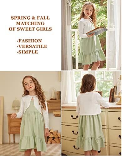 Arshiner Girls Summer Spaghetti Strap Casual Knee Cami Dress Swing Linen Dresses Mint Green 4-5 Years #TOP4