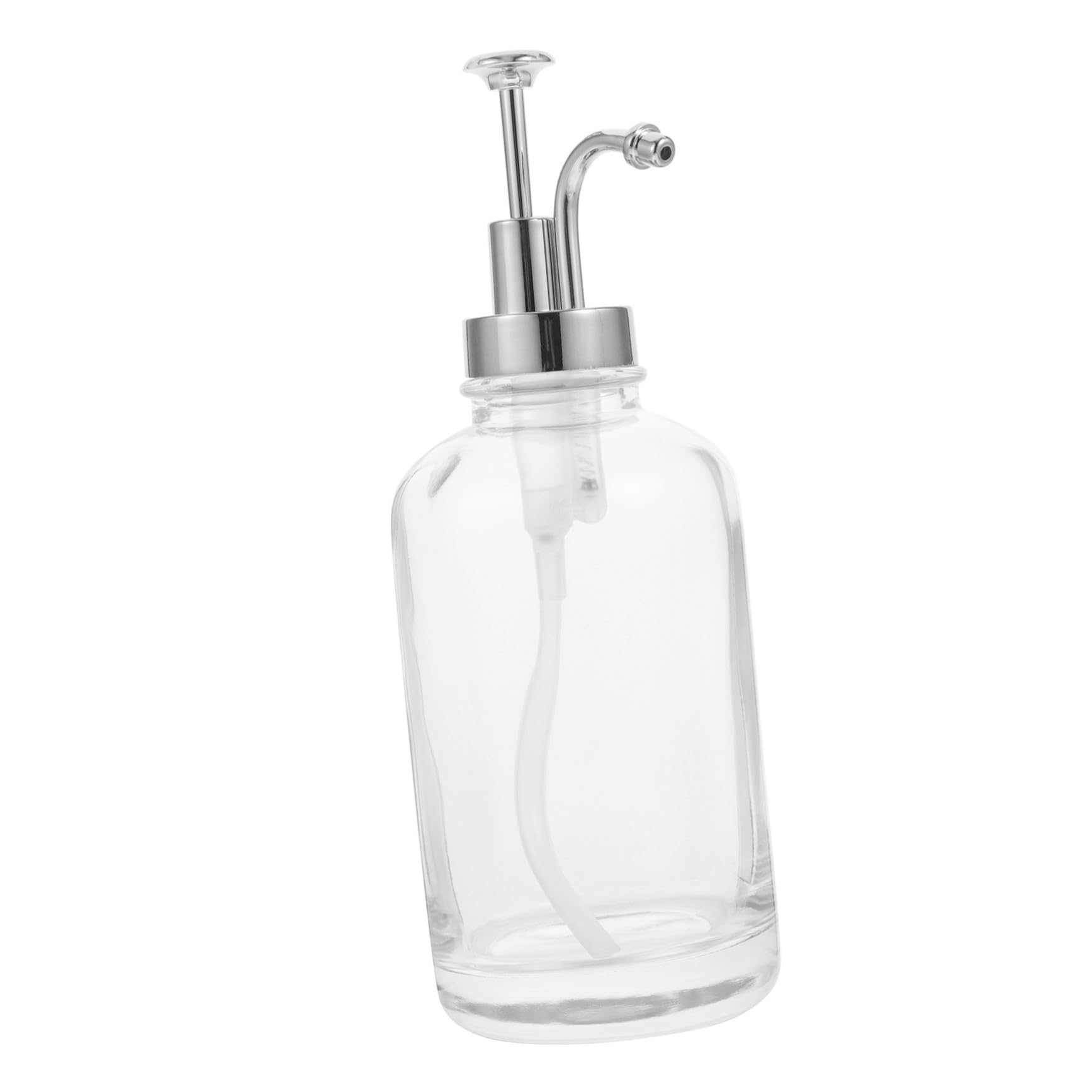 Dispenser Sciroppo Trasparente in Vetro con Pompa in Inossidabile Bottiglia Compatta e Durevole per e Bevande Include Bastoncino Miscelatore Anti-messy