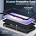 LeYi for Samsung Galaxy-A07-Phone Case: with 1Pcs Tempered Glass Screen Protector, Heavy Duty 3 in 1 Rugged Cover, Military Grade Shockproof Cell Phone Android Funda para Galaxy A07, Black
