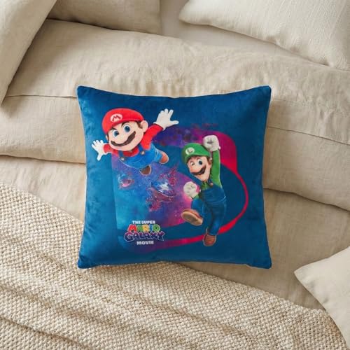 Image of The Super Mario Galaxy Movie Kids Squishy Plush Throw Pillow, Soft Decorative Cushion for Bedroom Decor & Gifts, 13 Inch, Mario, Luigi & Princess Peach (100% Officially Licensed Product) By Franco