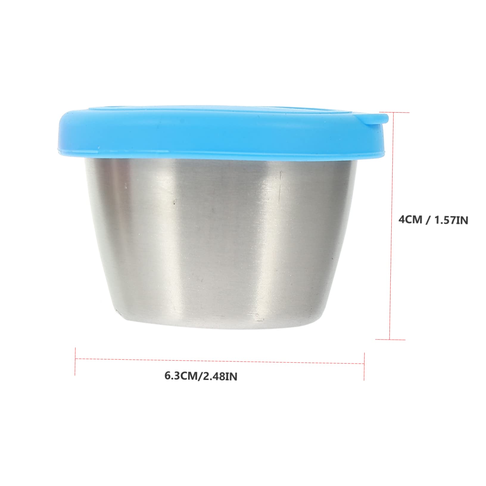 Garneck 2pcs 304 Stainless Steel Travel Condiments Dip Containers for Lunches Condiment Container Ketchup Dish