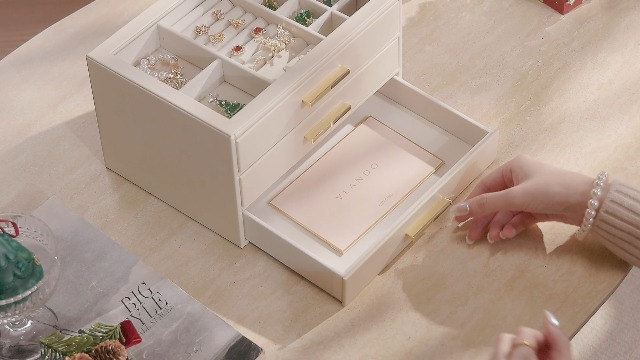 Vlando ガラス蓋 4段引き出し ジュエリーボックス 女性用ジュエリーボック Amazon｜Vlando ガラス蓋 4段引き出し ジュエリーボックス 女性用