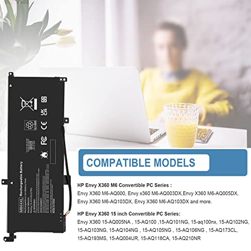 Image of ASUNCELL MB04XL Battery for HP Envy X360 M6-AQ105DX M6-AQ103DX M6-AQ005DX M6-AQ003DX M6-AR004DX 15-AQ273CL 15-AQ100NX 15-AQ267CL 15-AQ015NR 15-AQ173CL 15T-AQ100 15T-AQ200 844204-850 843538-541,55.67Wh
