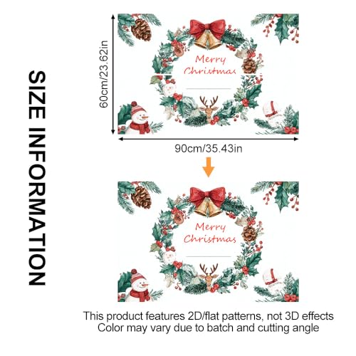 Image of Christmas Wreath Backsplash Peel and Stick, 35.4x23.6 in