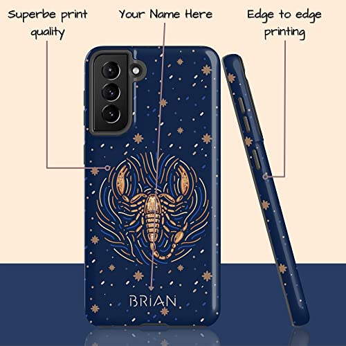 Artisticases Custom Scorpio Zodiac Sign, Astrology Personalized Name Case, Designed For Samsung Galaxy S23 Plus, S22 Ultra, S21, S20, S10, S10E, S9, S8, Note 20 Ultra, Note 10 Plus #TOP2