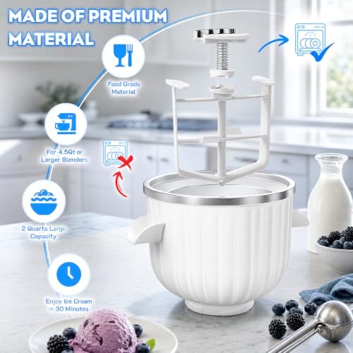 Image of GVODE Ice Cream Maker Attachment for KitchenAid Stand Mixers