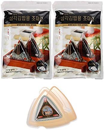 HapppyI Seaweed Wrappers for Triangular Triangle Kimbab with sticker(100sheets) (100 sheets with mold)