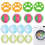 ZexJpr 12 Stücke Tierhaarentferner Waschmaschine Set, Katzenhaarentferner, Haarfänger Waschmaschinee Set mit Silikon-Katzenpfoten und Waschbällen, Entfernung von Tierhaaren aus Wäsche