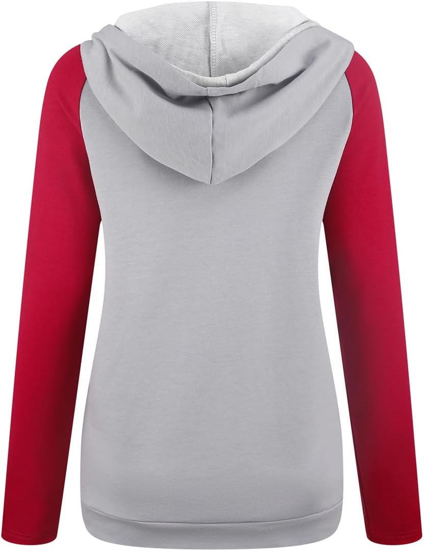 Barlver Women's Casual Hoodies Long Sleeve Sweatshirts Cowl Neck Drawstring Hooded Pullover Top with Pockets - Image 2