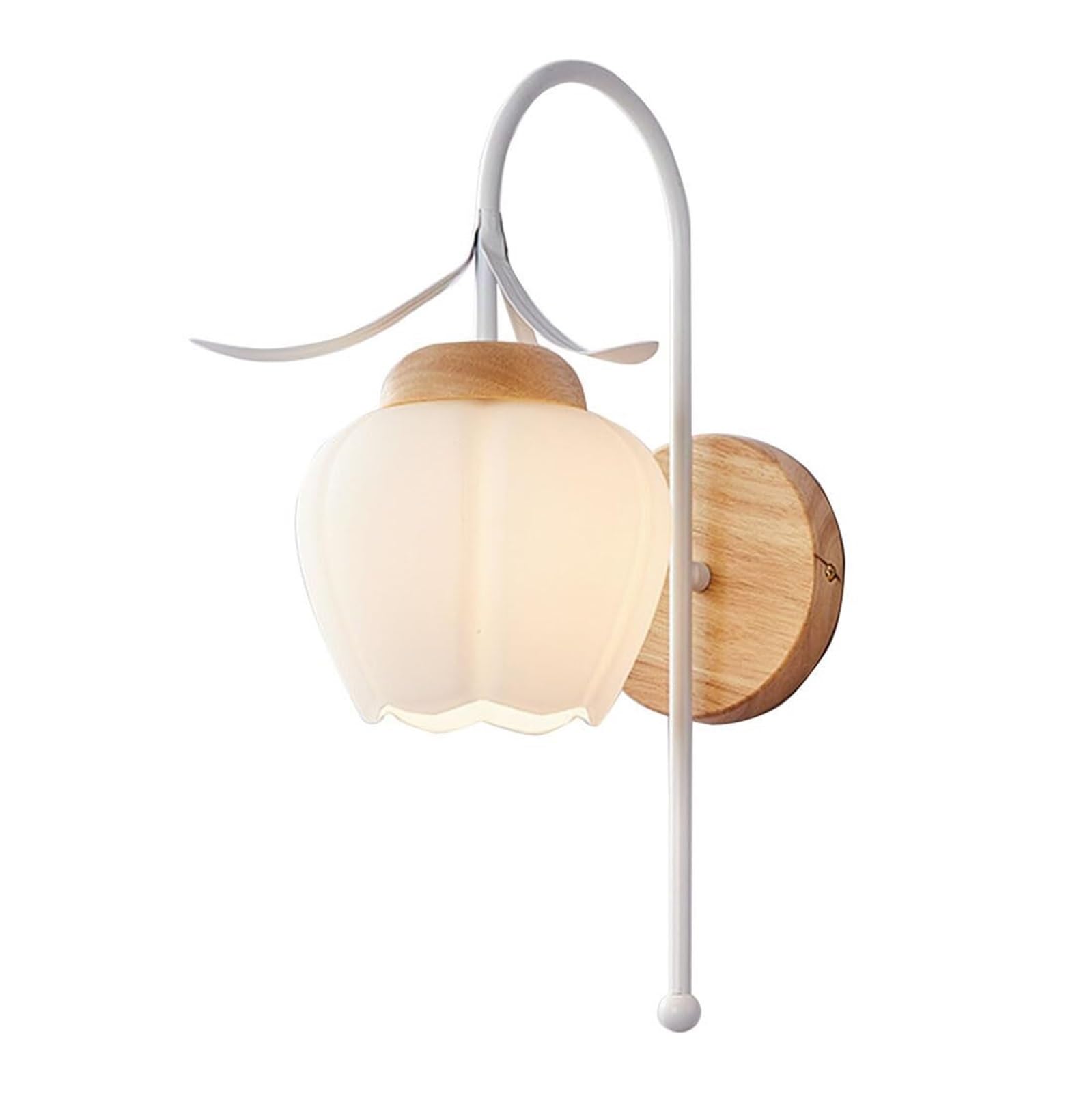 HUAYUSEDF Modern Flower Glass Retro Bedside E27 Industrial Wall Sconce for Bedroom Living Stair Corridor Restaurant Loft(Buds)