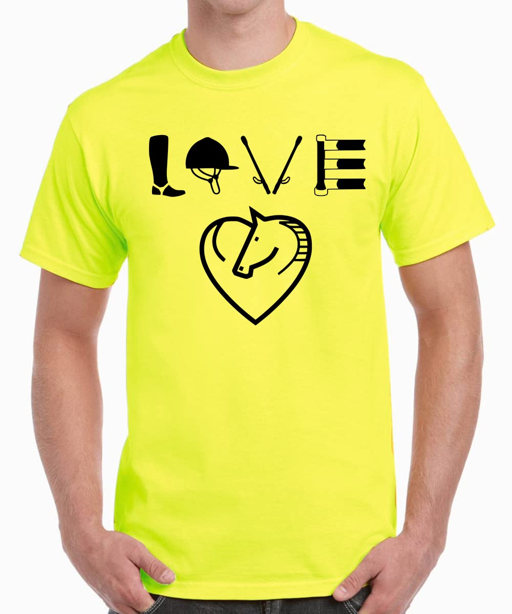 Caseria Men's Round Neck Cotton Half Sleeved T-Shirt with Printed Graphics - Horse Love