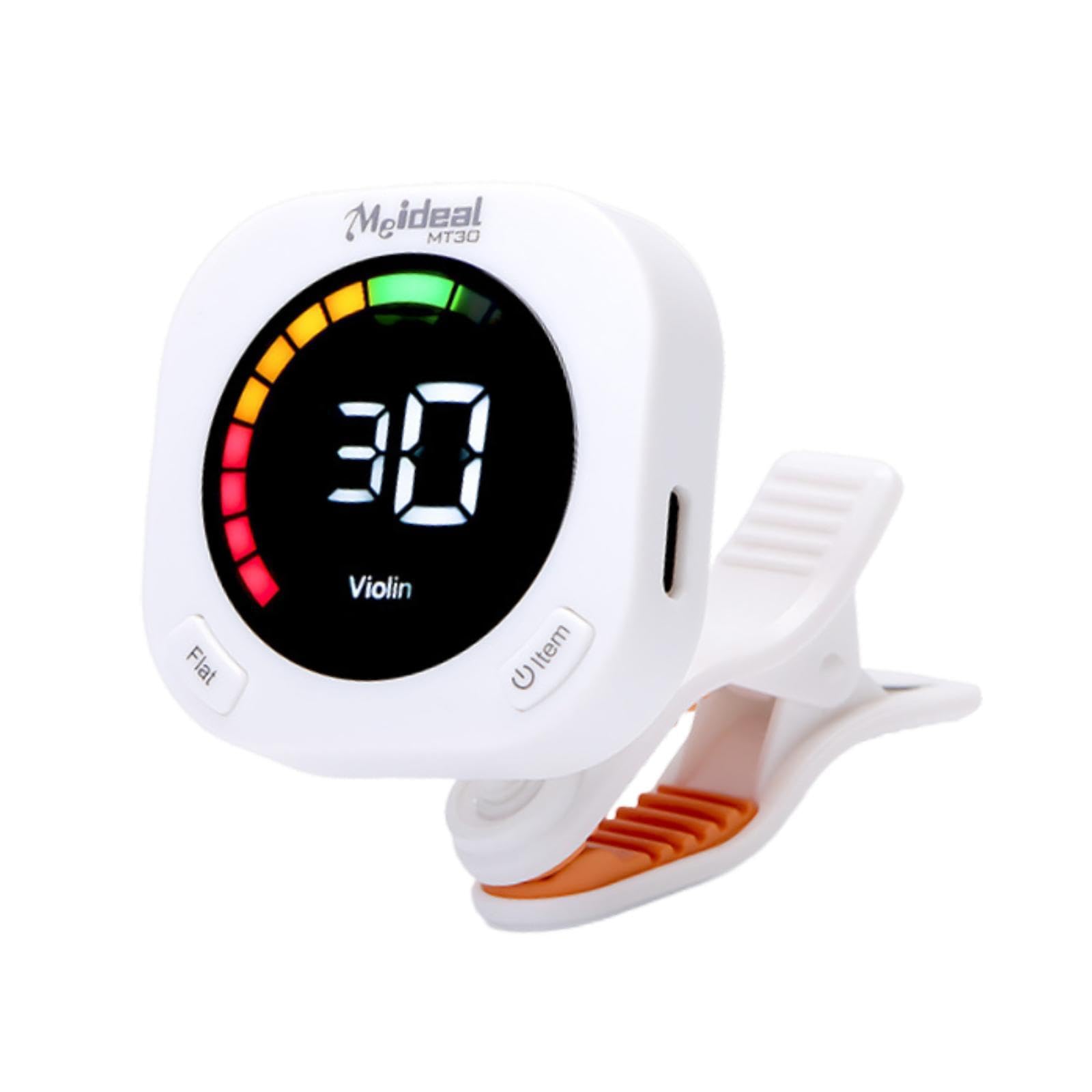 Harilla Afinador de Guitarra, Afinación Rápida Y Precisa, Regalo, útil, Giratorio 360 Grados, Recargable, Afinador para Ukelele, Blanco
