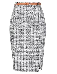 Tweed - Black White Plaid