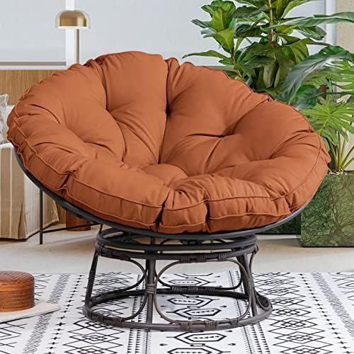 Papasan - Silla Papasan de tamaño grande de 46 pulgadas con cojín y marco sobrerelleno, silla Papasan gruesa con cojín y marco, silla perezosa, disponible en Yaxa Mexico