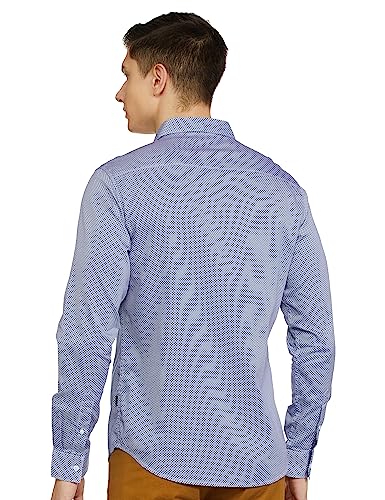 Image of Spykar Men's Slim Fit Mandarin Collar Full Sleeve Printed Casual Shirts