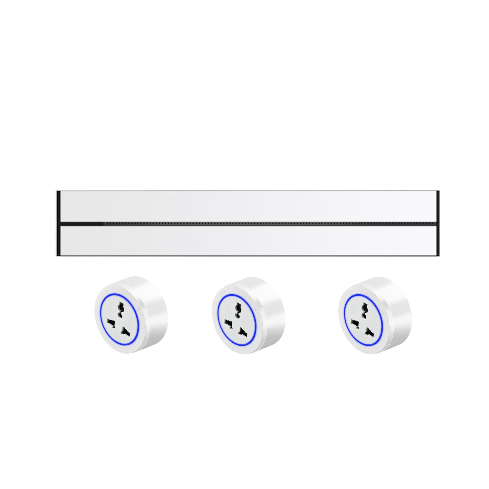 Power Strips Wall-Mounted Removable Power Sliding Track Socket, Anti-Shock, Detachable Supply(White,0.4M)